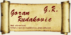 Goran Rudaković vizit kartica